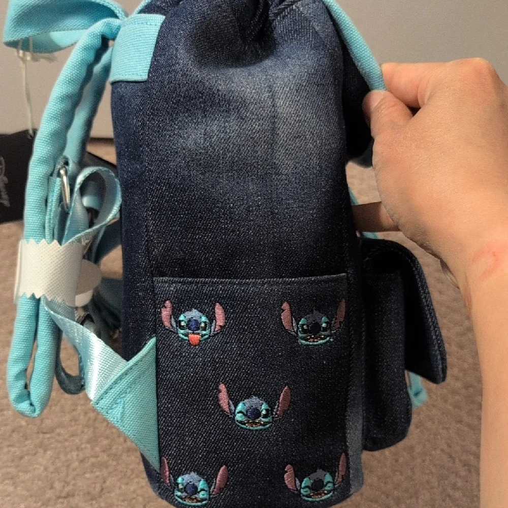 Loungefly Disney Stitch Mini Denim Backpack Excellent Condition
